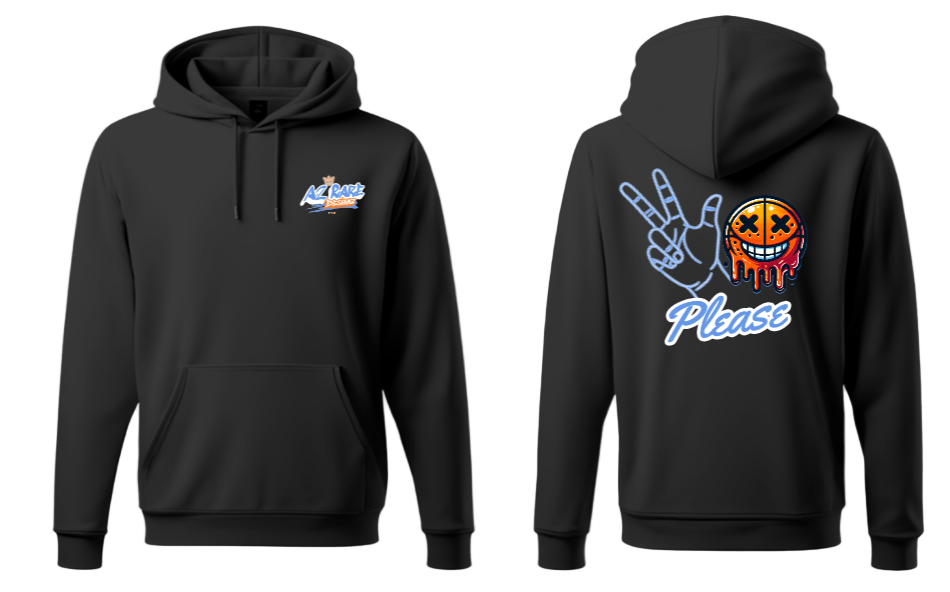 Three's Please Black Hoodie - Blue