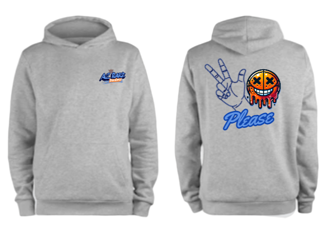 Three's Please Gray Hoodie - Blue