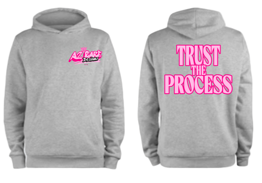 Trust the Process Gray Hoodie - Pink