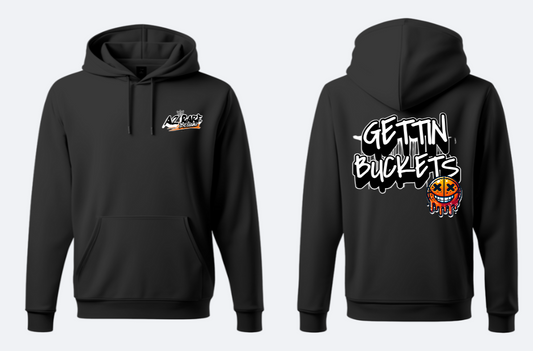 Gettin Buckets Black Hoodie - White
