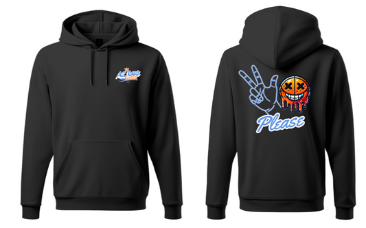 Three's Please Black Hoodie - Blue