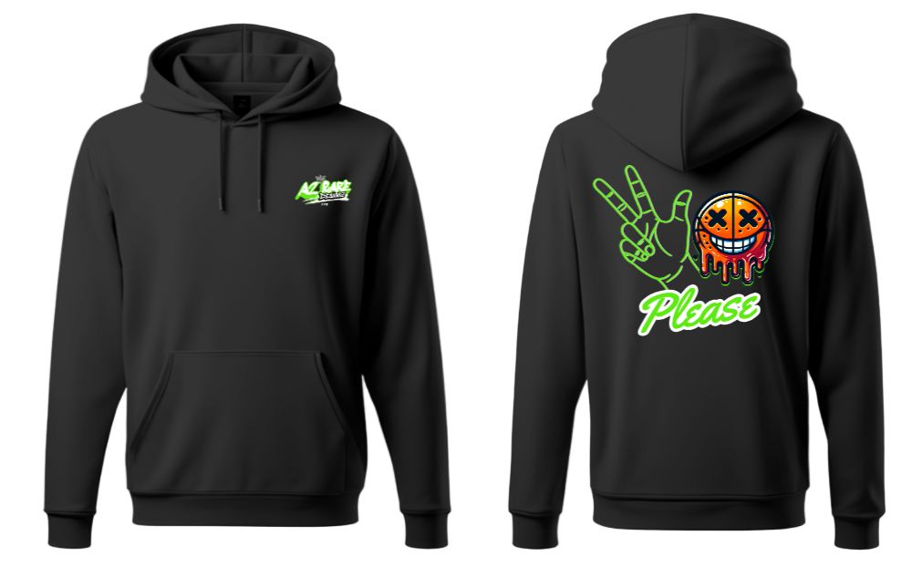 Three's Please Black Hoodie - Green