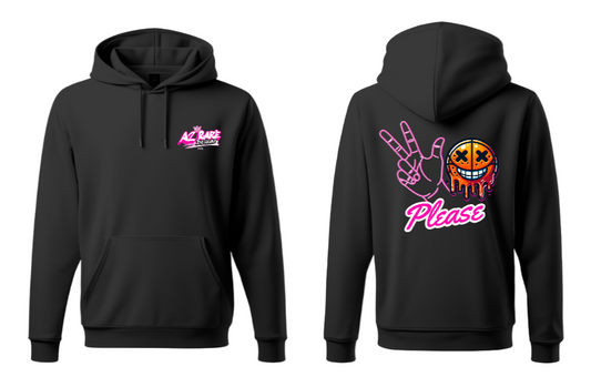 Three's Please Black Hoodie - Pink