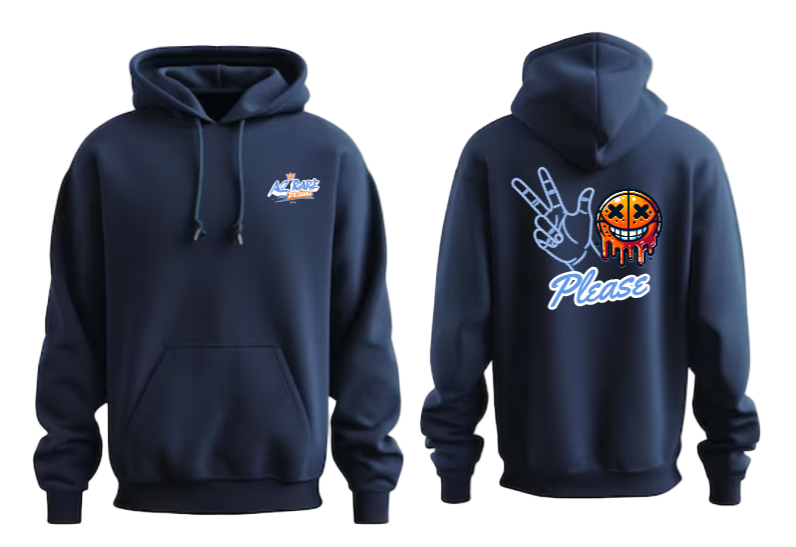 Three's Please Blue Hoodie - Blue