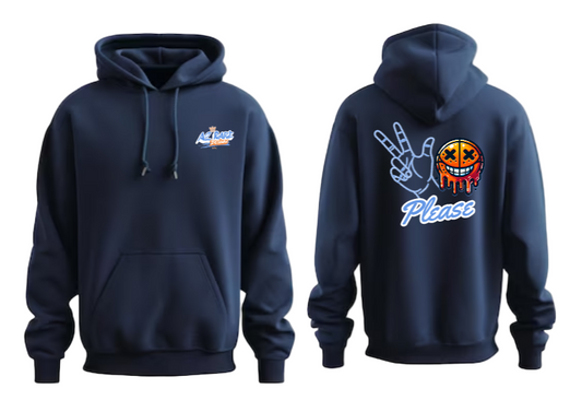 Three's Please Blue Hoodie - Blue