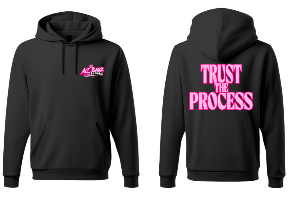 Trust the Process Black Hoodie - Pink