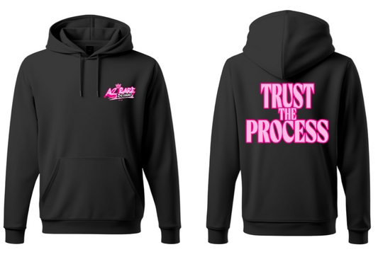 Trust the Process Black Hoodie - Pink